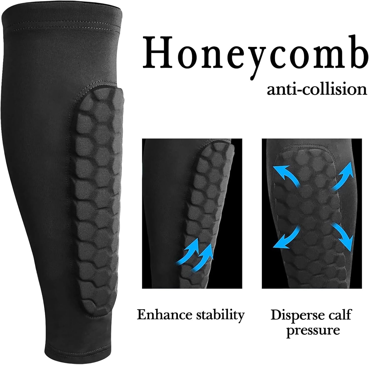 Honeycomb Soccer Shin Guard for Kids Youth, Lightweight Football Shin Pad Sleeve, Breathable and Easy to Put on Soccer Protective Leg Pads