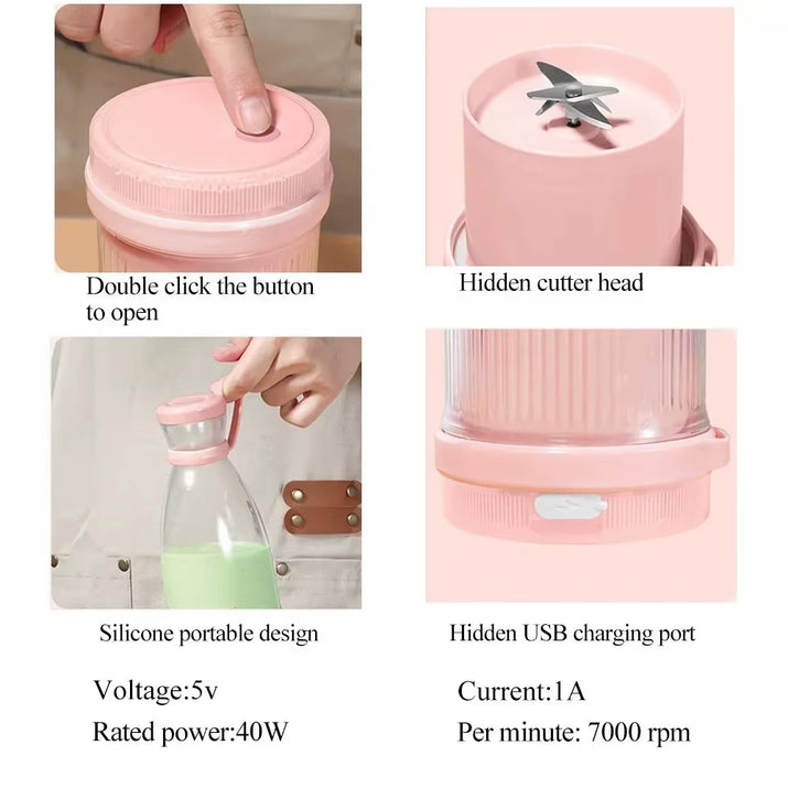 Electric Juicer Rechargeable Fresh Fruit Juicer USB Portable Juice Cup Handheld Smoothie Machine Mini Juice Blender Kitchen