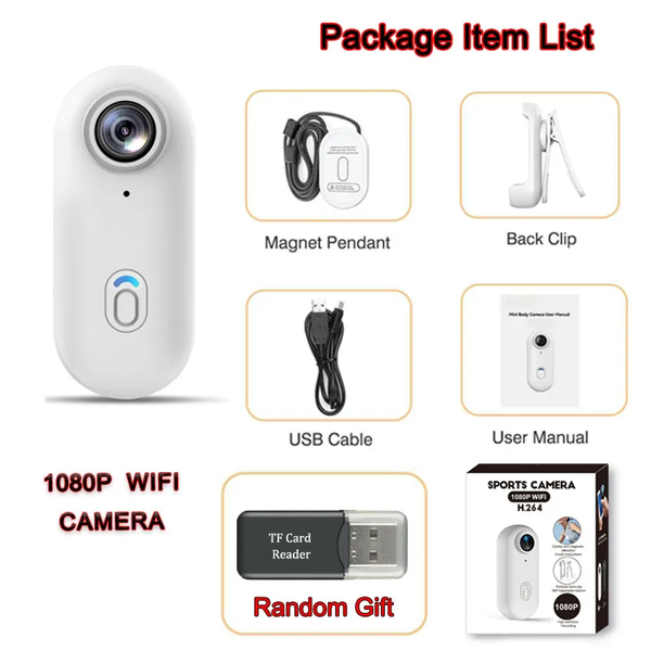 4K Vlogging Body Camera Wifi Wireless Mini Action Recorder Pocket Micro Cam Sports Travel Free Shipping Miniature Tiny HD Lens