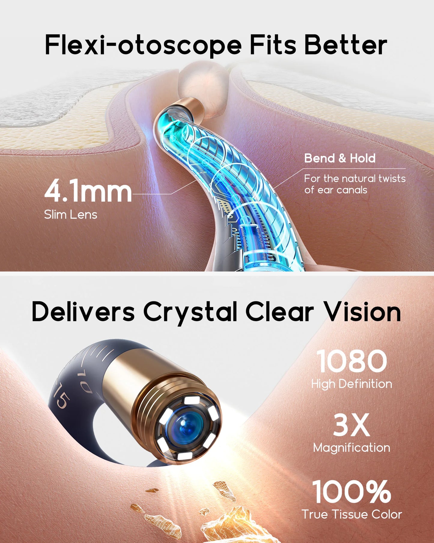 2025 New  Earsight plus I35R Visual Ear Cleaner Earpick Bendable HD Clipable Tweezers All-In-1 Ear Rod Earwax Removal Kits