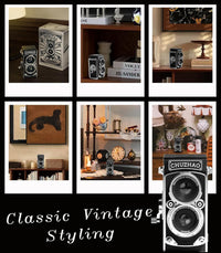CHUZHAO Vintage Mini Digital Camera, Portable TLR Style Retro Point and Shoot Co