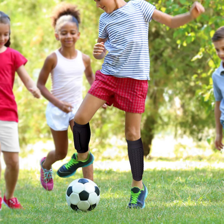 Honeycomb Soccer Shin Guard for Kids Youth, Lightweight Football Shin Pad Sleeve, Breathable and Easy to Put on Soccer Protective Leg Pads