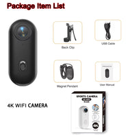 4K Vlogging Body Camera Wifi Wireless Mini Action Recorder Pocket Micro Cam Sports Travel Free Shipping Miniature Tiny HD Lens