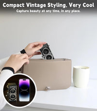 CHUZHAO Vintage Mini Digital Camera, Portable TLR Style Retro Point and Shoot Co