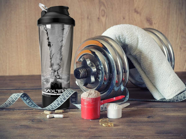 VOLTRX Premium Electric Protein Shaker Bottle, Made with Tritan - BPA Free - 24
